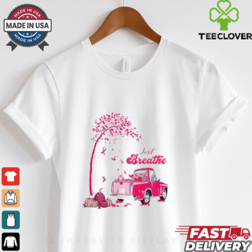 Truck just breathe Fall Breast Cancer Halloween hoodie, sweater, longsleeve, shirt v-neck, t-shirt