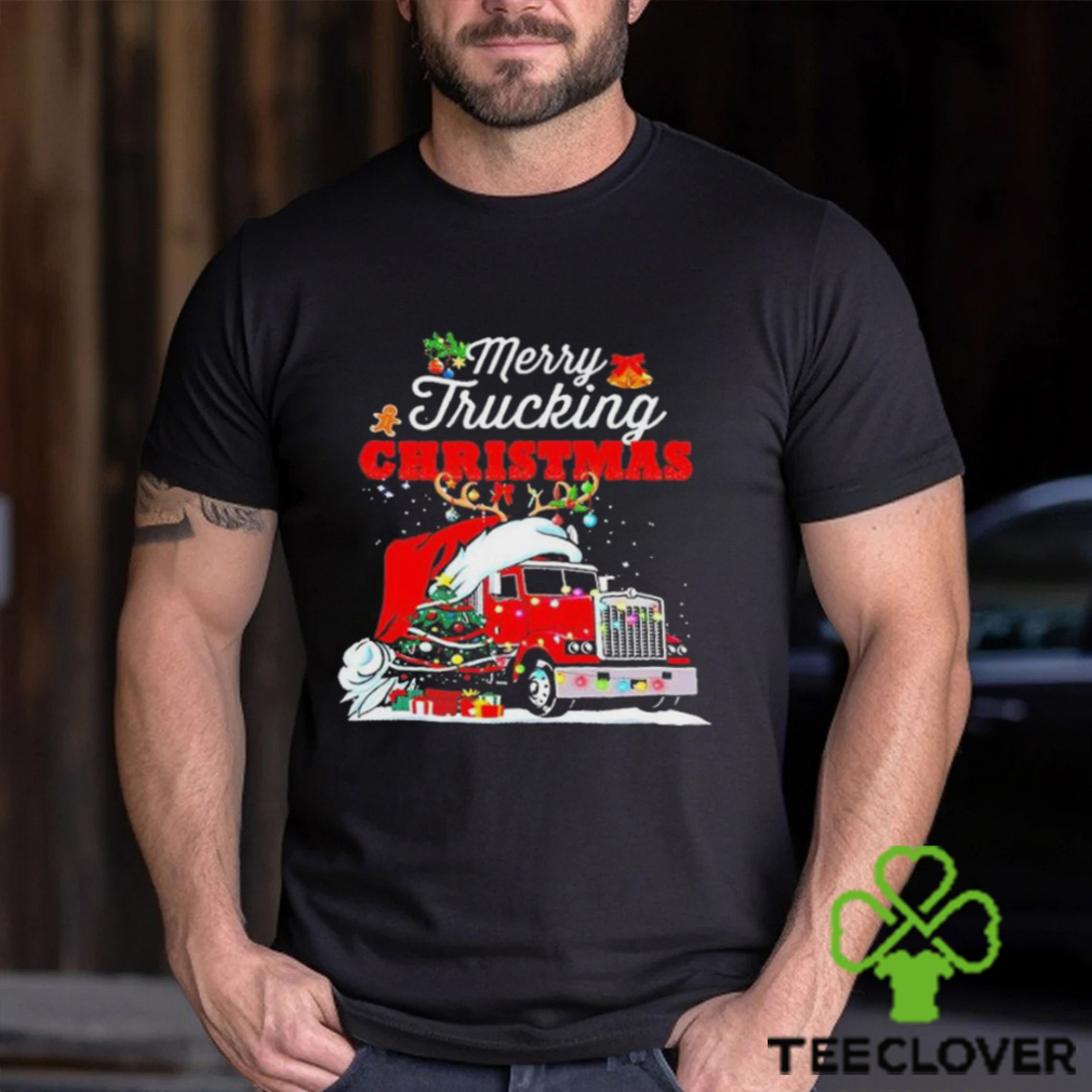 Trucker Christmas   Merry Trucking Christmas Trucker T Shirt Trucker Christmas   Merry Trucking Christmas Trucker T Shirt