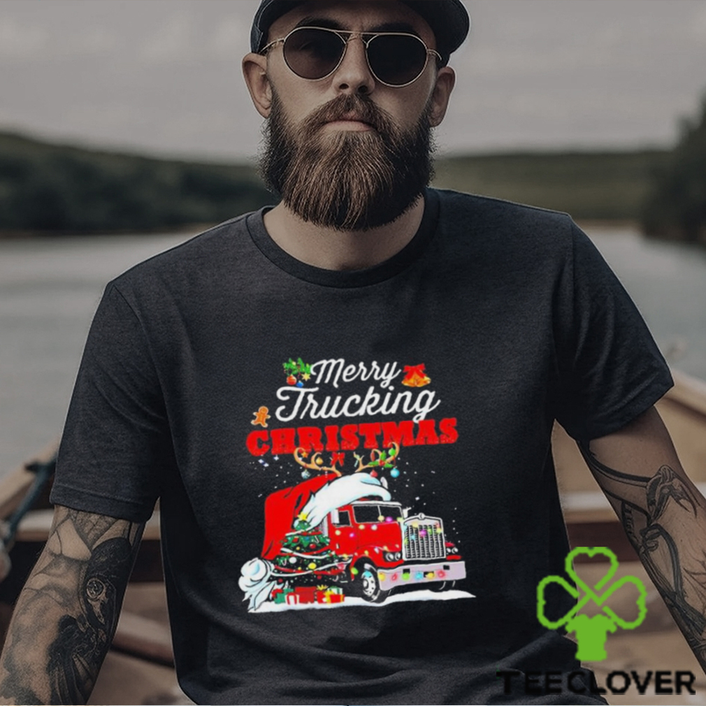 Trucker Christmas   Merry Trucking Christmas Trucker T Shirt Trucker Christmas   Merry Trucking Christmas Trucker T Shirt