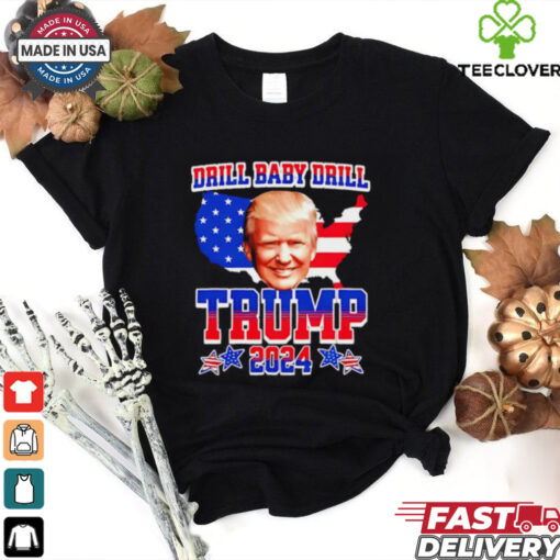 Trump 2024 Drill Baby Drill big face map shirt