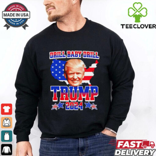 Trump 2024 Drill Baby Drill big face map shirt