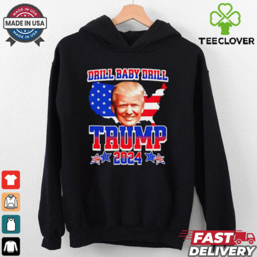 Trump 2024 Drill Baby Drill big face map shirt