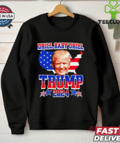 Trump 2024 Drill Baby Drill big face map shirt