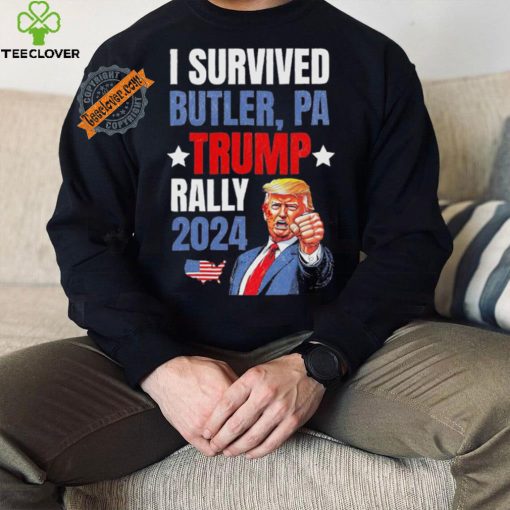 Trump 2024 I Survived Trump Rally Butler Pa Shooting Ear T Shirt