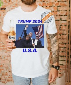 Trump 2024 Stay Strong Fist Pump Rally Secret Service Flag T Shirt