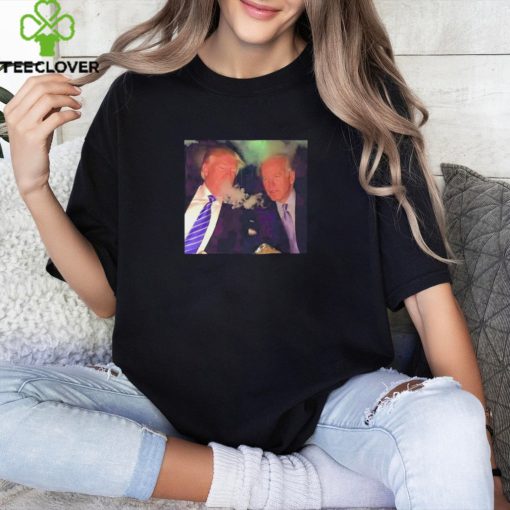 Trump And Biden Smokes Weed Picture Meme Shirts