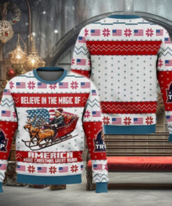 Trump Believe In The Magic Of America MAGA Christmas Ugly Sweater