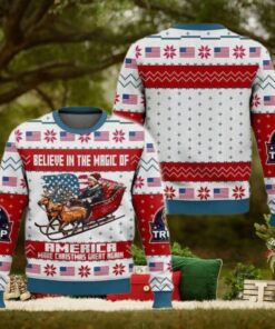 Trump Believe In The Magic Of America MAGA Christmas Ugly Sweater