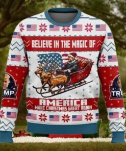 Trump Christmas Believe In The Magic Of America Ugly Sweater