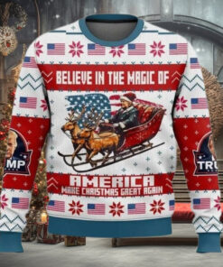 Trump Christmas Believe In The Magic Of America Ugly Sweater