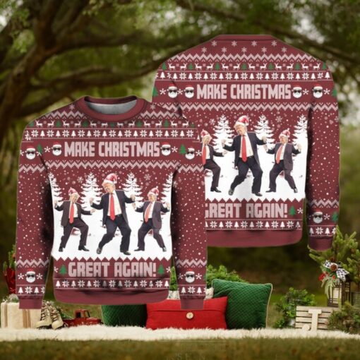 Trump Dancing Make Christmas Great Again Ugly Sweater, Funny Trump Christmas Sweater