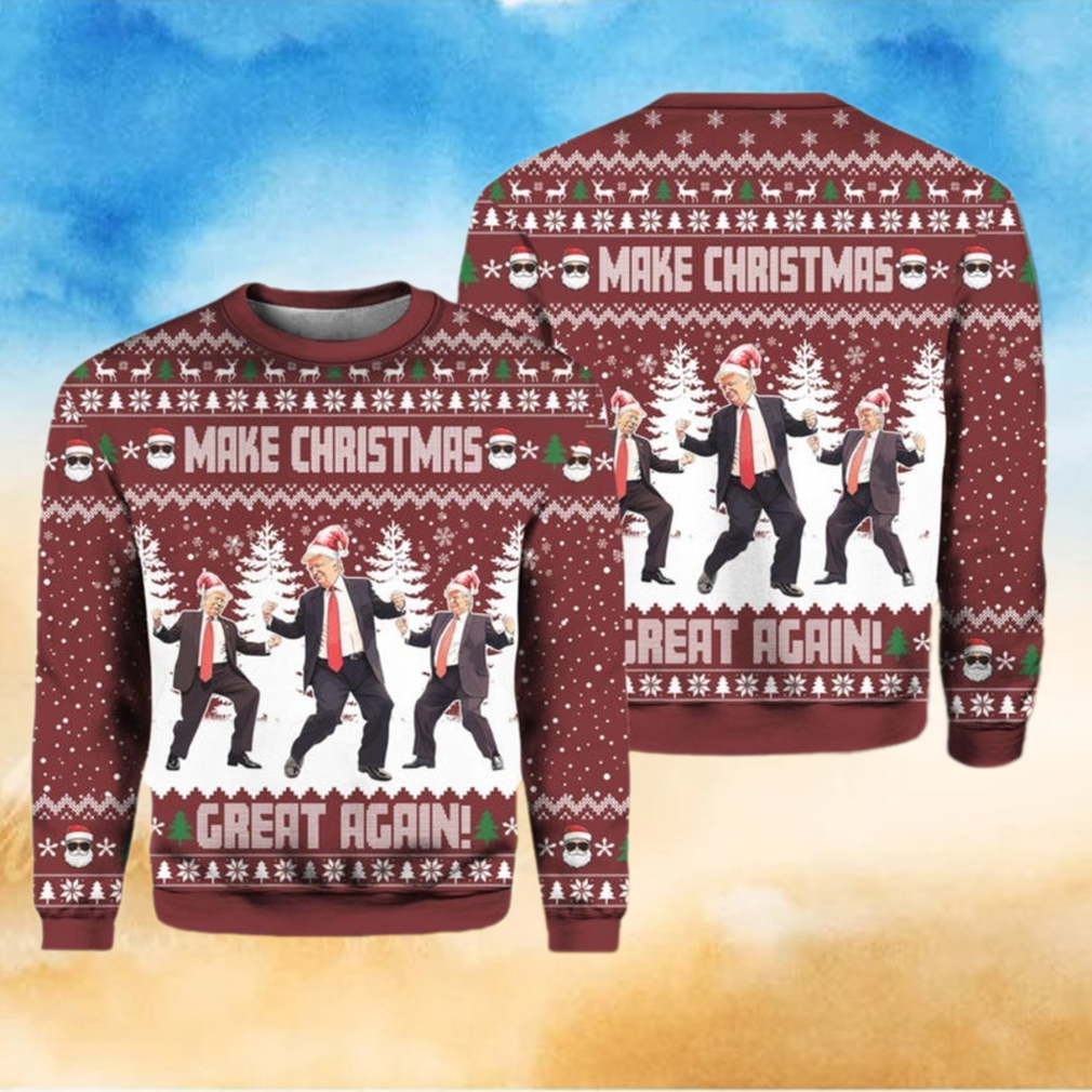 Trump Dancing Make Christmas Great Again Ugly Sweater, Funny Trump Christmas Sweater Trump Dancing Make Christmas Great Again Ugly Sweater, Funny Trump Christmas Sweater