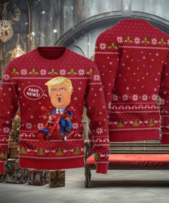 Trump Fake News Ugly Christmas Sweater