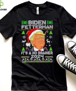 Trump Funny Christmas Biden Fetterman 2024 It’s a no brainer ugly Xmas shirt