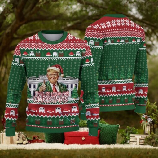 Trump I’ll Be Home For Christmas Ugly Christmas Sweater