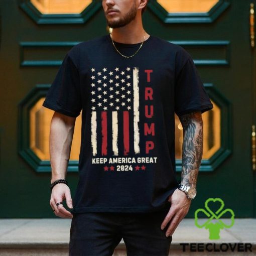 Trump Keep America Great 2024 Stars American Flag T Shirt