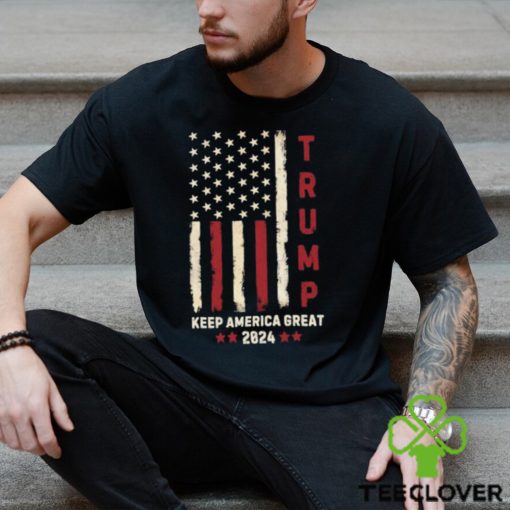 Trump Keep America Great 2024 Stars American Flag T Shirt