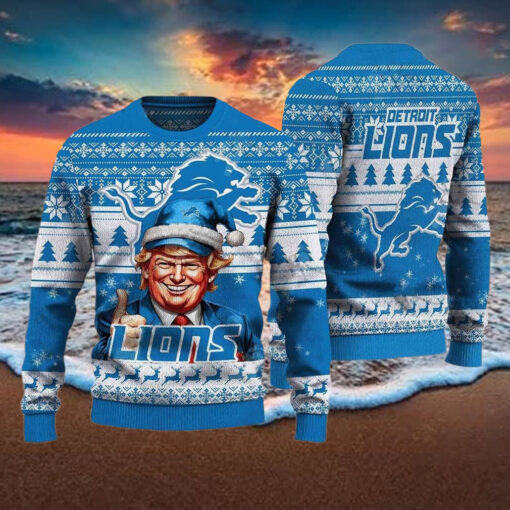 Trump Lions Ugly Christmas Sweater