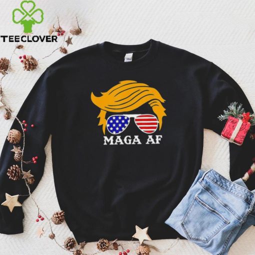 Trump MAGA AF Parody Orange Hair Glasses Shirt