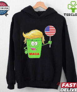 Trump MAGA Cartoon Garbage Can American Flag shirt 2 Trump MAGA Cartoon Garbage Can American Flag shirt