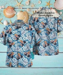 Trump Make America Great Again Busch Light Hawaiian Shirt Memes