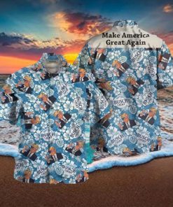 Trump Make America Great Again Busch Light Hawaiian Shirt Memes