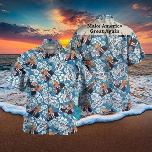 Trump Make America Great Again Busch Light Hawaiian Shirt Memes