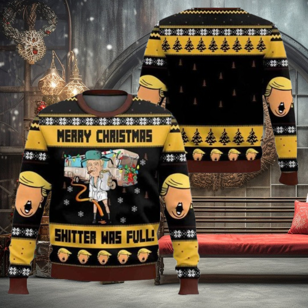 Trump Merry Christmas Shitter Was Full Ugly Christmas Sweater Trump Merry Christmas Shitter Was Full Ugly Christmas Sweater