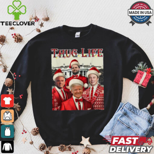 Trump Squad Thug Life Vance Kennedy Elon Santa Christmas T Shirts