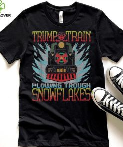 Trump Train Plowing Through Snowflakes Christmas Ugly Shirt