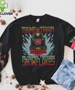Trump Train Plowing Through Snowflakes Christmas Ugly Shirt
