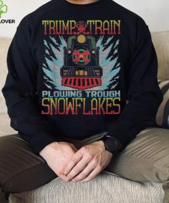 Trump Train Plowing Through Snowflakes Christmas Ugly Shirt