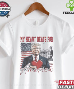 Trump Valentine My Heart Beats for America T Shirt