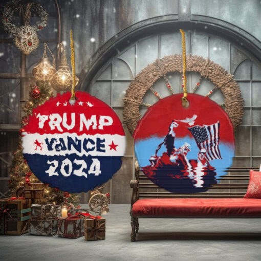 Trump Vance 2024 Christmas Ornament, Trump For President Holiday Ornament