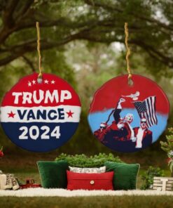 Trump Vance 2024 Christmas Ornament, Trump For President Holiday Ornament
