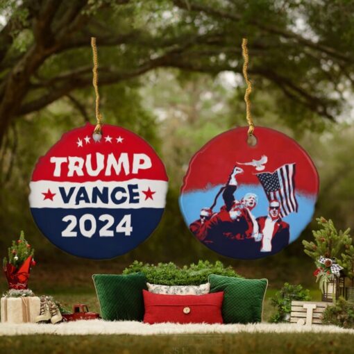 Trump Vance 2024 Christmas Ornament, Trump For President Holiday Ornament