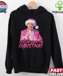 Trump pink Santa I will be home for Christmas shirt 2 Trump pink Santa I will be home for Christmas shirt