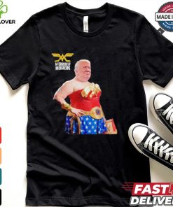Trump wonder moron woman holding KFC french fried shirt