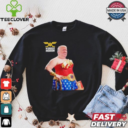 Trump wonder moron woman holding KFC french fried shirt