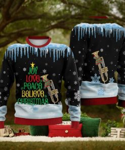 Trumpet Joy Love Peace Believe Christmas Sweater Trending For Men And Women Gift Holidays