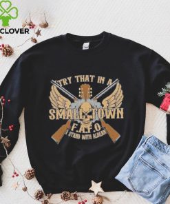 Try That In A Small Town Shirt, American Flag Skull Smoking Quote Shirt