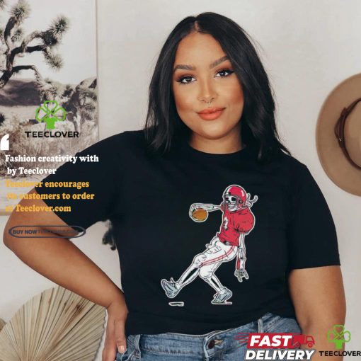 Tuck Fexas skeleton football dance shirt