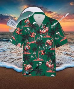 Tulane Green Wave Coconut Tree Island Hawaiian Shirt Flamingo Play Football Gift Beach