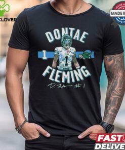 Tulane Green Wave Dontae Fleming #1 Signature t shirt