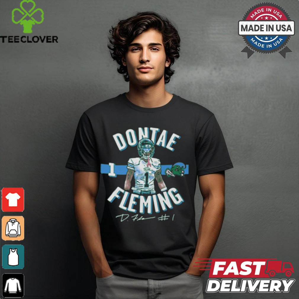 Tulane Green Wave Dontae Fleming #1 Signature t shirt Tulane Green Wave Dontae Fleming #1 Signature t shirt