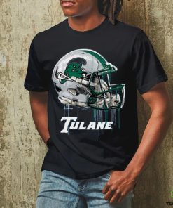 Tulane Green Wave Original Dripping Football Helmet Light Blue T Shirt