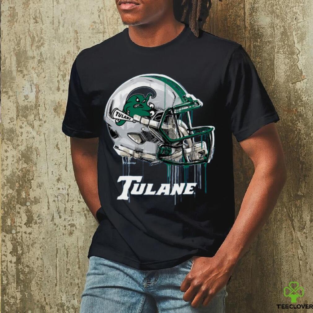Tulane Green Wave Original Dripping Football Helmet Light Blue T Shirt Tulane Green Wave Original Dripping Football Helmet Light Blue T Shirt