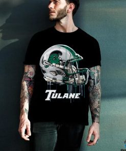 Tulane Green Wave Original Dripping Football Helmet Light Blue T Shirt