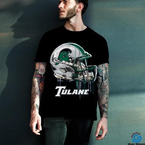 Tulane Green Wave Original Dripping Football Helmet Light Blue T Shirt