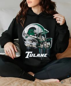 Tulane Green Wave Original Dripping Football Helmet Light Blue T Shirt